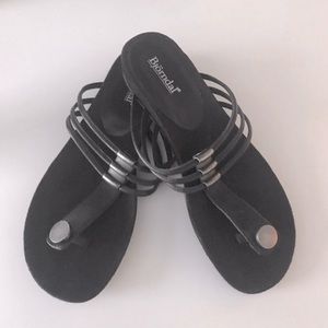 BJORNDAL Gertie Black Thong SANDALS 8